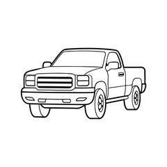 Car transport line art vector illustration