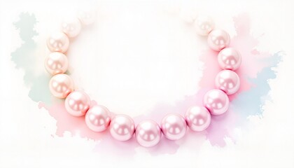 Obraz premium Beautiful collection of pink pearls on a string designed for elegant women s jewelry display