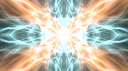 Abstract Light Energy Pattern Shows Teal And Orange Hues