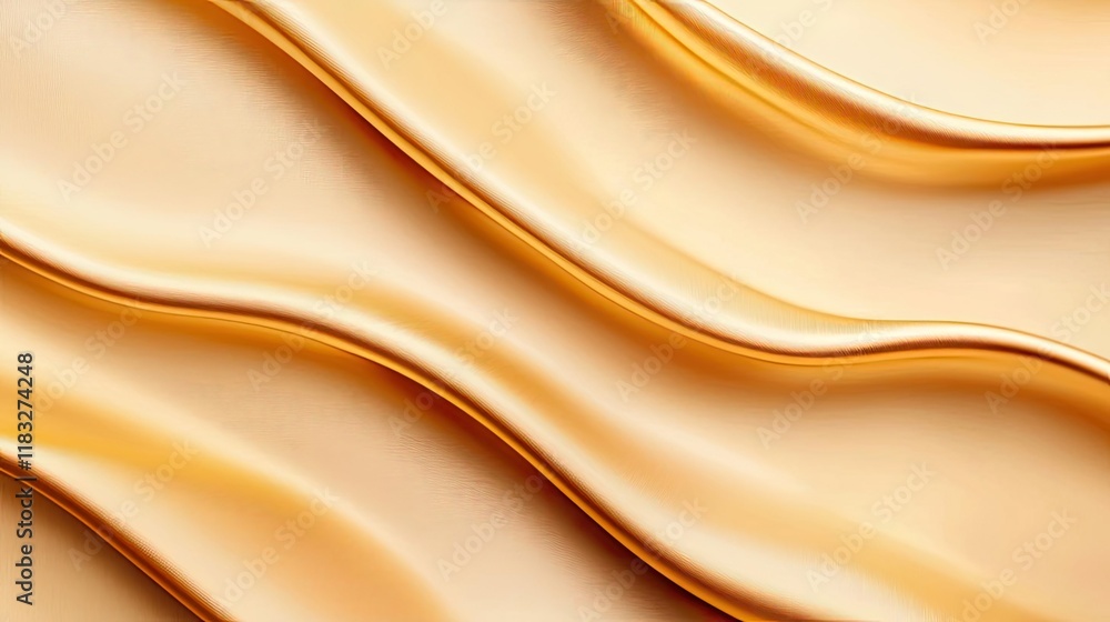Poster gold abstract background concept. elegant and smooth curves of creamy texture in warm golden tones.