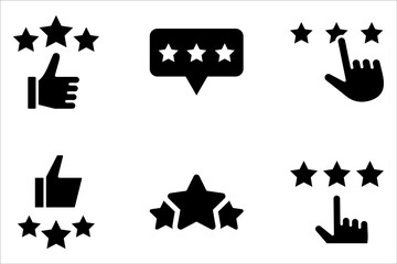 Rating icon set. Feedback Review sign on white background