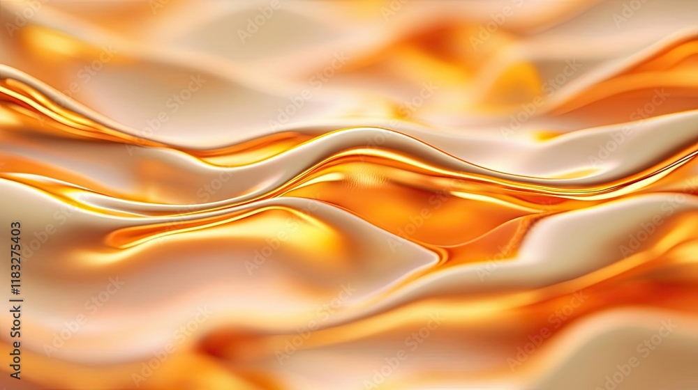 Poster Gold abstract background concept. Abstract golden waves creating a sense of movement and depth in a fluid texture.