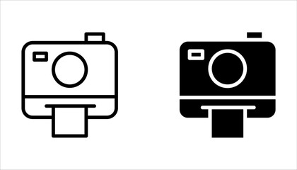 Camera icon set, Photo camera in flat style. Camera symbol on white background