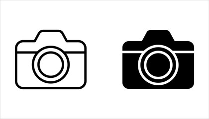 Camera icon set, Photo camera in flat style. Camera symbol on white background