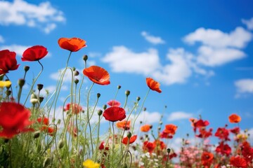 Fototapeta premium Natural flowers landscape sky outdoors.