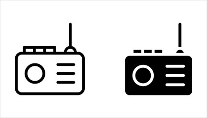 radio icon set, vector logo template on white background