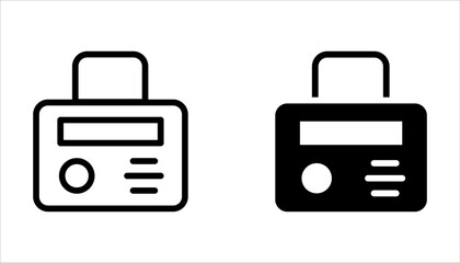 radio icon set, vector logo template on white background