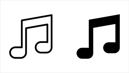 Music notes icon set. Musical key symbols on white background