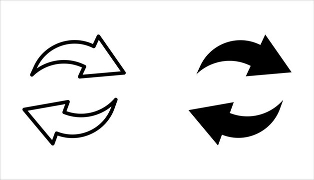 Repeat icon set. Repeating vector symbol on white background