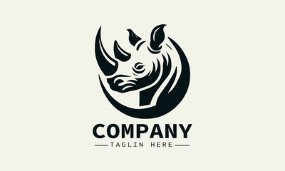 Rhino Vector Logo Design, Powerful Rhino Logo, Wildlife Logo with Rhino, Endangered Rhino Logo, Bold Rhino Logo