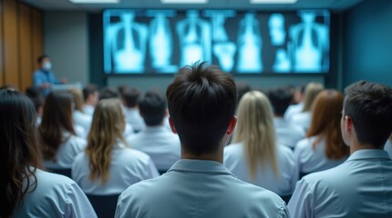 Fototapeta premium Medical Students Attending a Lecture on Radiography in a Classroom Setting