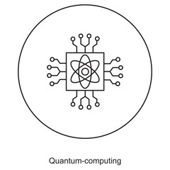Quantum Computing icon, Transforming the Landscape of Technology, Exploring the Potential of Quantum Computing in the Modern Era, vector