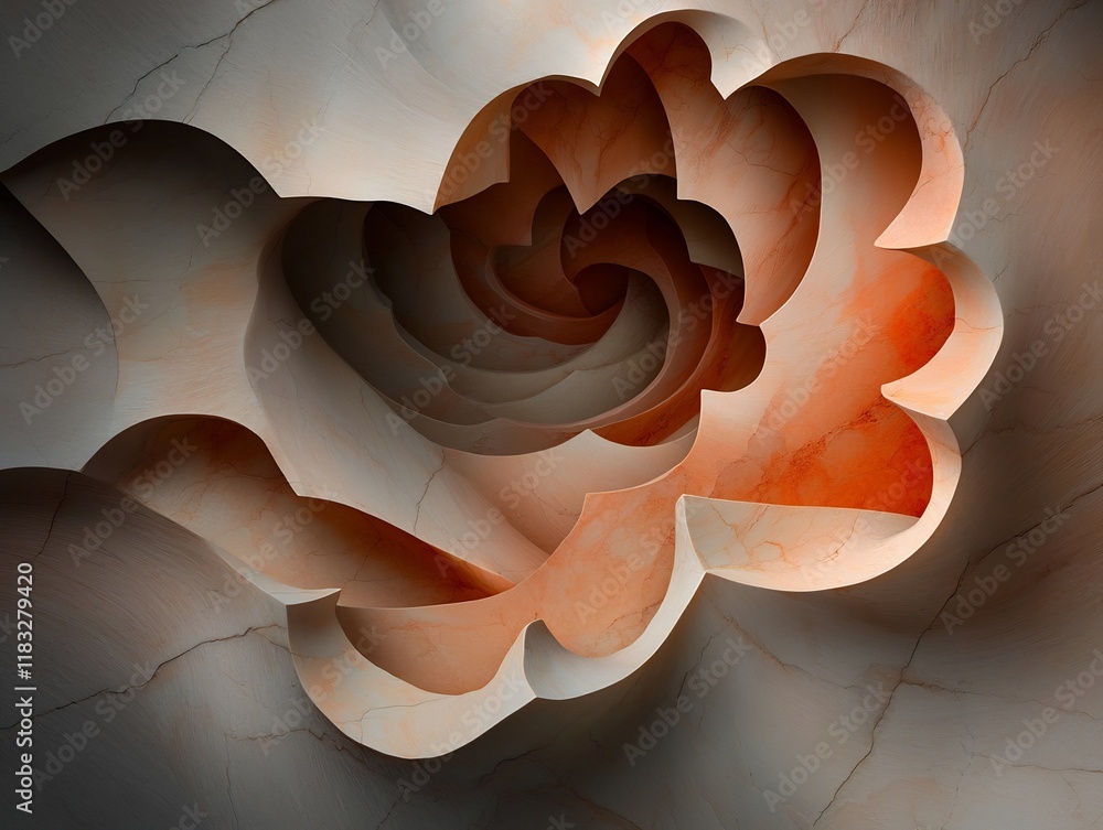 Poster striking marble like textured abstract pattern showcasing a dynamic kaleidoscopic arrangement of int