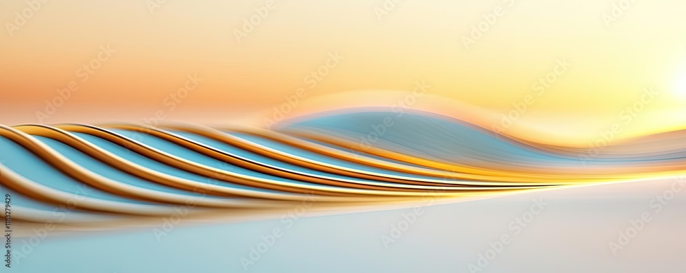 Poster Gold abstract background concept. Abstract layered waves of color blending together in soothing harmony and elegance.