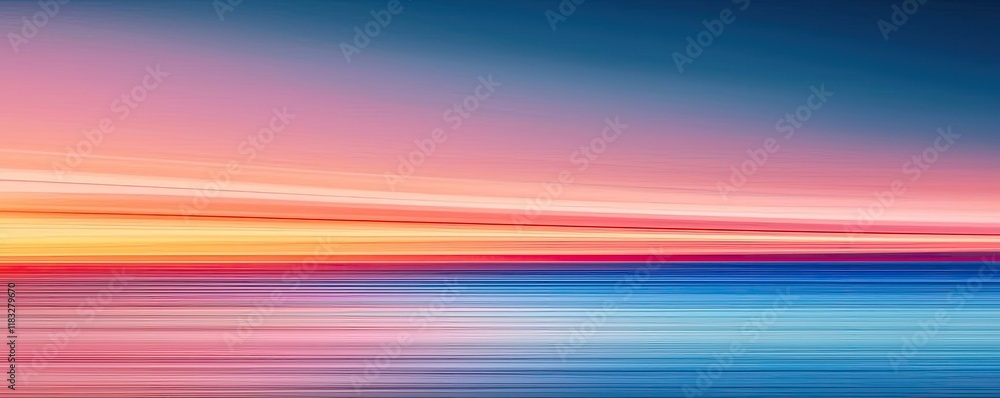 Poster scenery abstract background idea. a tranquil landscape with vibrant colors blending at sunset over c
