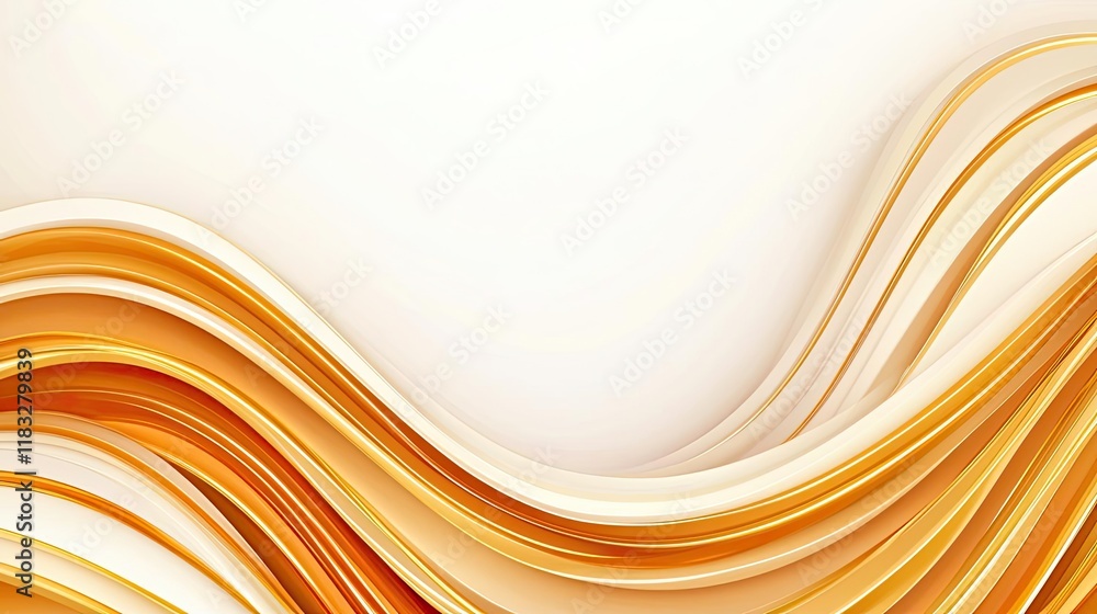 Poster gold abstract background concept. abstract orange wave design on a soft background, ideal for modern