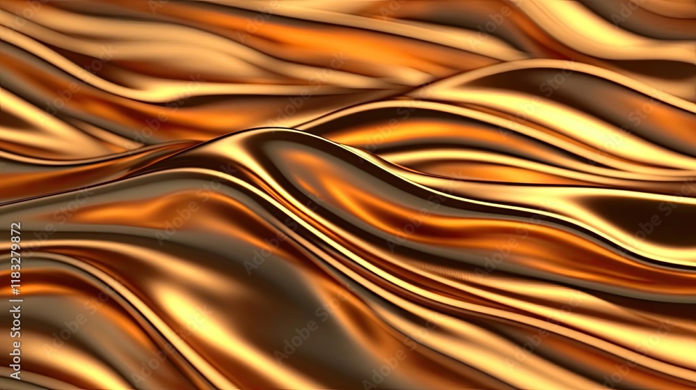 Aufkleber Gold abstract background concept. Abstract golden waves creating a smooth and luxurious visual texture.