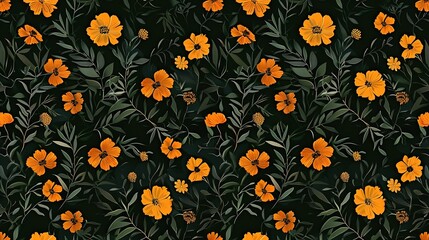 marigold seamless pattern wallpaper