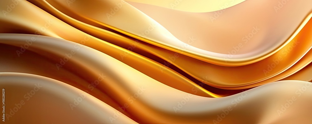 Poster Gold abstract background concept. Elegant golden waves create a soft and luxurious texture for creative designs.