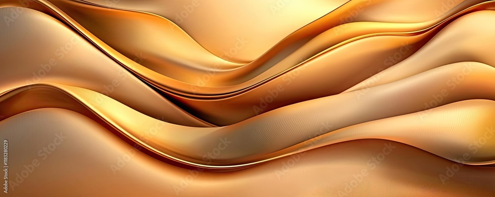 Poster Gold abstract background concept. Elegant golden waves create a seamless abstract background with luxurious texture.
