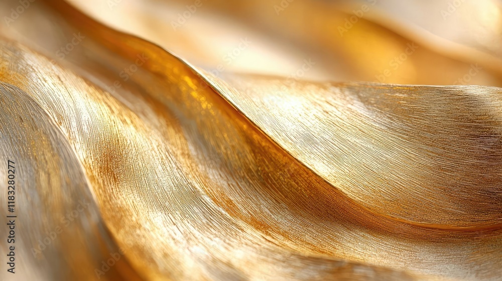 Poster gold abstract background concept. a close-up of shimmering gold waves, highlighting texture and ligh