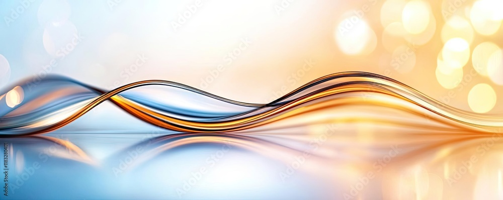 Poster gold abstract background concept. beautiful abstract waves in blue and orange creating a serene and 