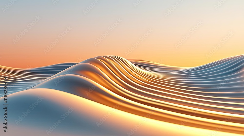 Poster scenery abstract background idea. serene sand dunes illuminated by soft sunset hues, creating tranqu