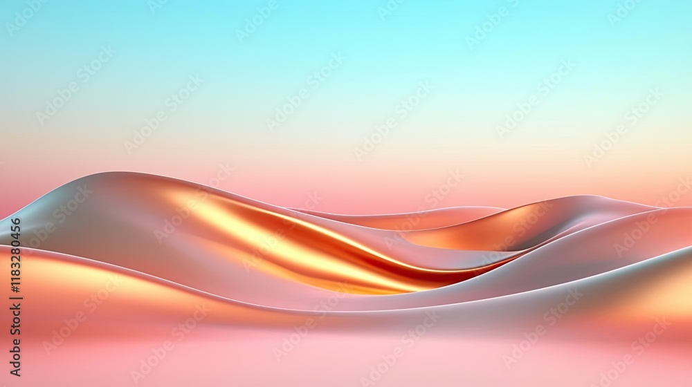Aufkleber scenery abstract background idea. serene undulating abstract landscape with soft pastel colors and g