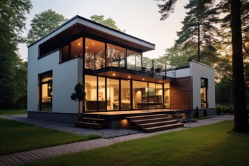 Modern house architecture building plant.
