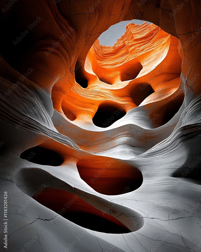 Poster mesmerizing marble like surface with captivating natural inspired textures undulating waves of stone