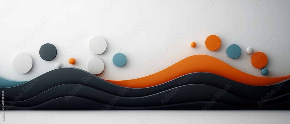 Aufkleber atmospheric abstract background featuring a wave shaped landscape of soft pastel dots and flowing ge