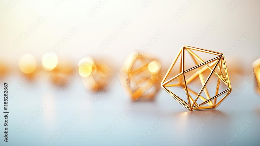 Poster Gold abstract background concept. Abstract golden geometric shapes creating a modern artistic composition.