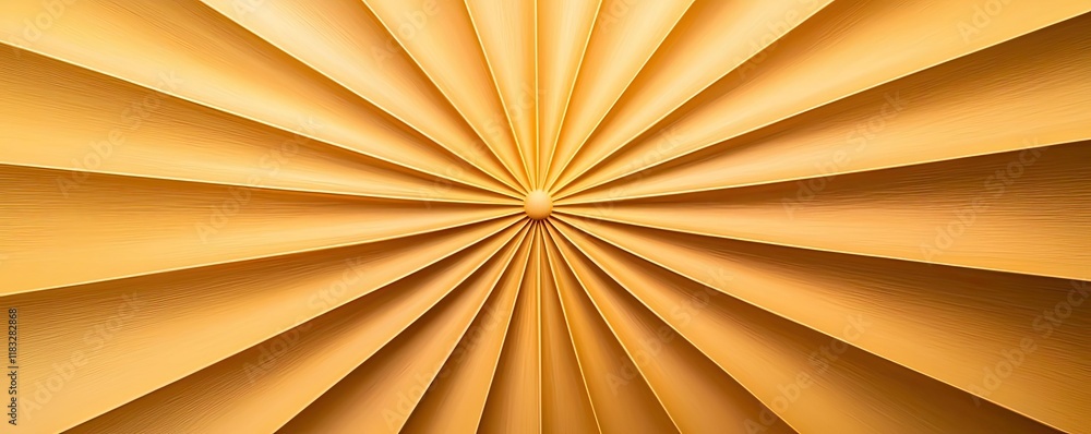 Fototapete Gold abstract background concept. A vibrant golden radiating design with layered paper creating a dynamic visual effect.