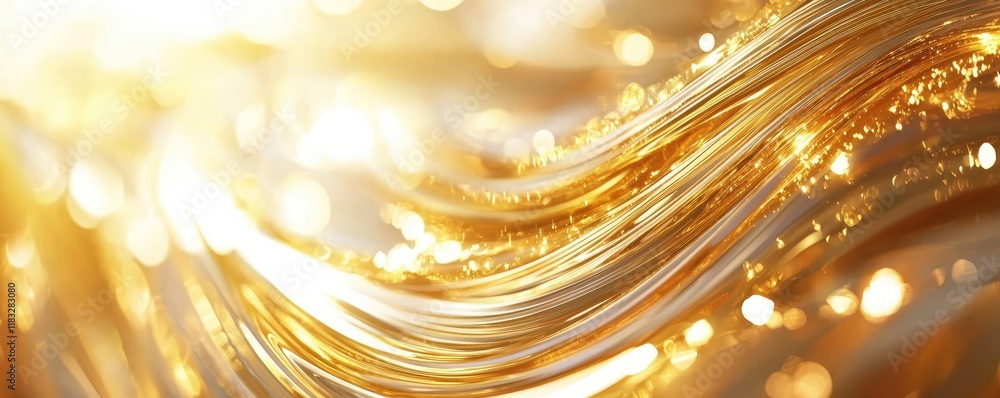Poster gold abstract background concept. abstract golden wave background with sparkling light effects for c