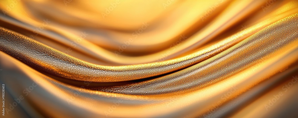 Poster gold abstract background concept. close-up of elegant golden fabric showcasing luxurious texture and