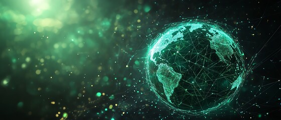 Obraz premium Green globe with environmental icon for ESG