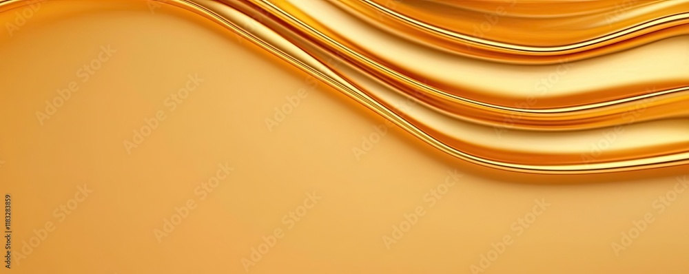 Poster Gold abstract background concept. Abstract golden waves create a luxurious and vibrant visual background.