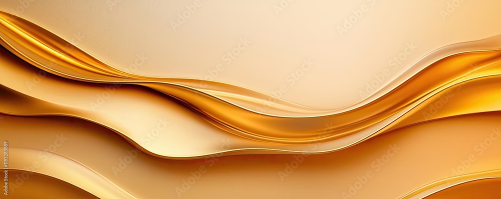 Poster Gold abstract background concept. Elegant golden wave background design with soft flowing curves and smooth gradients.