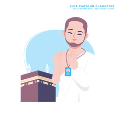 islamic Umrah cute cartoon character