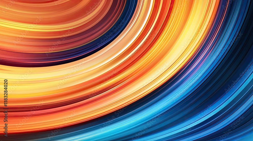 Poster Scenery abstract background idea. Vibrant abstract swirl pattern in orange and blue colors for creative projects.