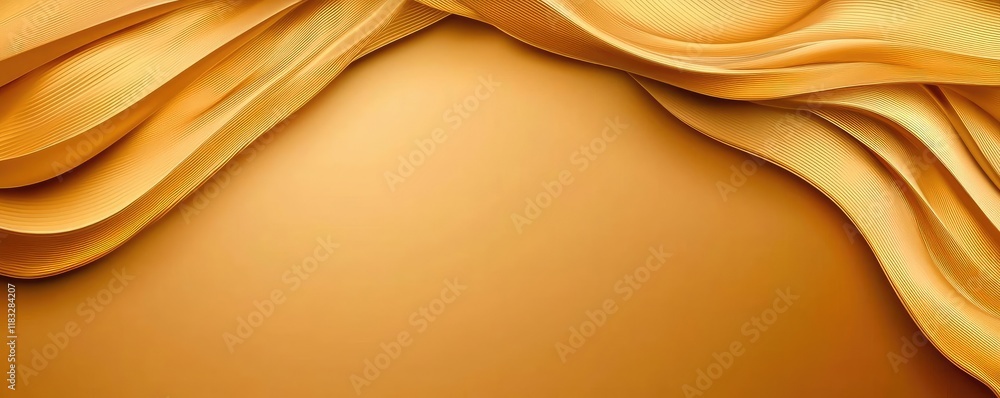 Poster Gold abstract background concept. Elegant golden fabric background with soft waves and textures, perfect for design projects.