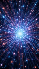 Fototapeta premium Abstract Blue And Orange Light Streaks Converge