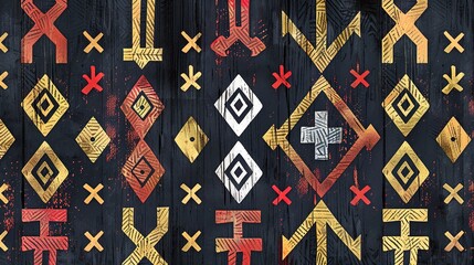 nordic runes seamless pattern wallpaper