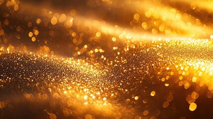 Obraz premium Gold abstract background concept. Abstract golden texture with shimmering lights and soft waves of glittering particles.