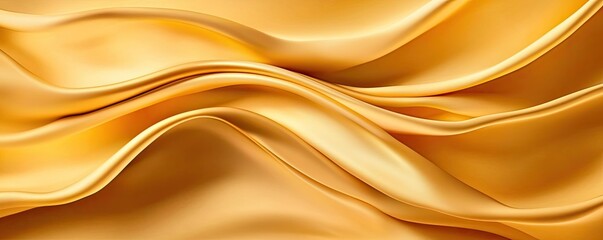 Gold abstract background concept. A flowing golden silk fabric that exudes luxury and elegance in soft, smooth waves.
