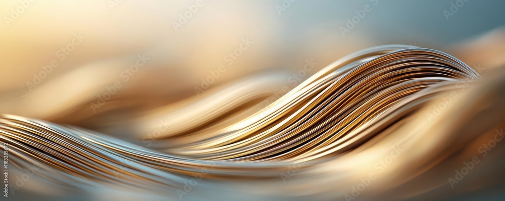 Aufkleber Gold abstract background concept. Abstract wave patterns in soft golden tones create a serene visual experience.