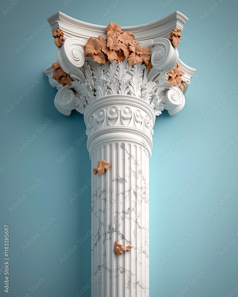 Aufkleber ornate marble column with a finely textured surface intricate carved detailing and a high end archit