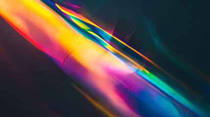Vibrant prismatic light leaks with rainbow bokeh effect