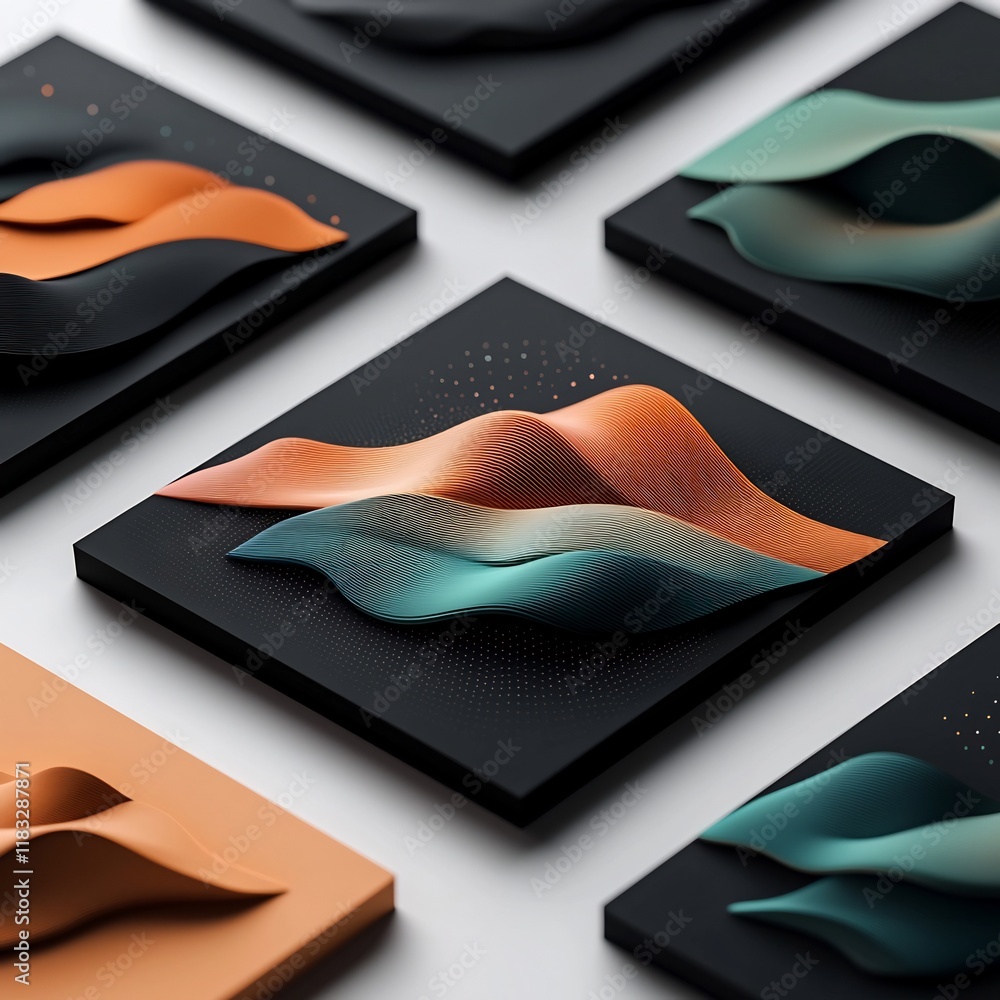 Poster dreamlike digital artwork featuring a mysterious black canvas with a surreal overlay of pastel toned