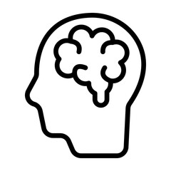 Brain Icon Vector Line Icon Design